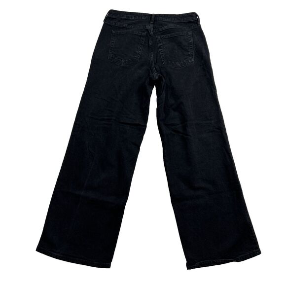 Free Assembly Women's Size 12 High Rise Full Wide Straight Black Jeans Grunge - Picture 4 of 10